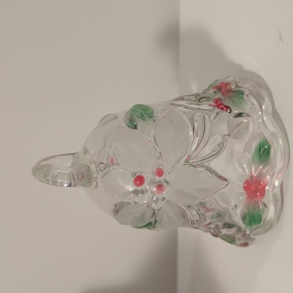 MIKASA Celebrations - Holiday Bloom -  Clear & Frosted Glass Bell - 4.25" X 3.5" - Picture 1 of 5